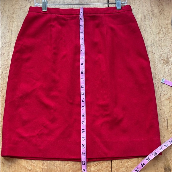 Red Vintage 100% wool skirt size 12 - Picture 4 of 6